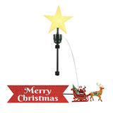Mr. Christmas Animated African American Santa's Sleigh Christmas Tree Topper- with Merry Banner Christmas Decoration, Illuminated LED Star, Velcro Straps to Easily Attach, 21.75 Inch, Multi