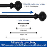 Curtain Rods for Windows 48-84 inch,3/4 inch Heavy Duty Adjustable Decorative Curtain Rod with Modern Finials,Window Rods for Bedroom, Living Room,Patio and Kitchen