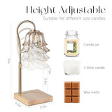 Candeldo Candle Warmer Lamp with Timer: Flower Gold Candle Lamps Height Adjustable Wax Melt House Warming Gifts New Home Decor Mothers Day Birthday Gift for Women Mom