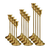 NLBTW 12 Pcs Brass Gold Candle Holder Bulks for Wedding Party Decor