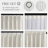 Topfinel 96 Inches Long Pinch Pleated 100% Blackout Curtains,Thermal Insulated Natural Linen Pinch Pleat Viral Drapes with Hooks Rings 2 Panel Sets,Neutral Beige Ivory 8FT Back Tab Window Curtains