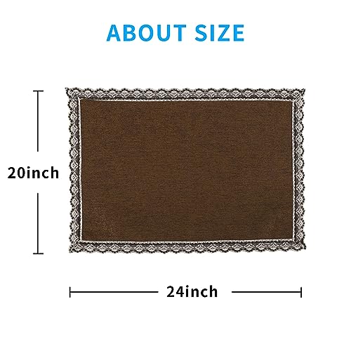 MINJIATEX Couch arm Covers,Non-Slip lace Sofa arm Covers Set of 2 Washable Sofa armrests Covers for Living Room Recliner Chair arm Cover Protectors for Leather Sofa armrest slipcover (GYDF-Brown)