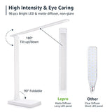 Lepro LED Desk Lamp with USB Charging Port, 700LM Dimmable Home Office Touch Control Reading Table Lamp,5 Color Modes with 5 Brightness Level, Dorm Room Essentials, Task Lamp, Sewing, Crafting, White