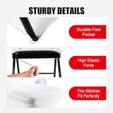 Stretch Spandex Chair Covers - White 50 PCS, Folding Kitchen Chairs Cover, Universal Washable Slipcovers Protector, Removable Chair Seat Covers, for Wedding Party Dining Room Banquet Event
