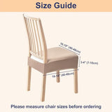 Smiry Waterproof Pu Leather Seat Covers for Dining Room Chairs Set of 4, Stretch Fit Removable Washable Kitchen Chair Seat Slipcovers Protector, No Rear Covers, Khaki