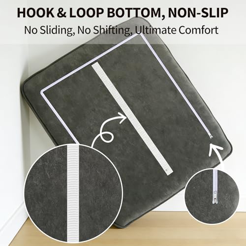 Poang Ottoman Cushion Cover,Armchair Replacement Covers Fits Poang Footstool,Covers Only,Cushion Not Included (Grey)