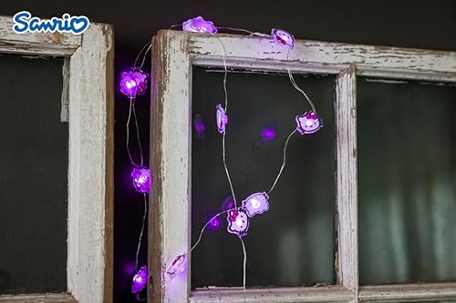 Silver Buffalo Hello Kitty Face with Pink Bow 20ct Decorative String Lights, 7 Feet Long, Battery Powered (Batteries Not Included), Pink LED, Indoor Use Only