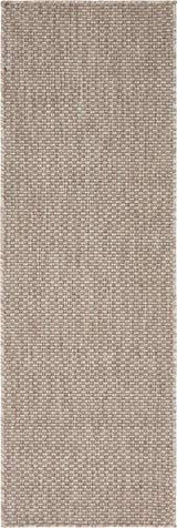 Unique Loom Collection Casual Transitional Solid Heathered Indoor/Outdoor Flatweave Area Rug (2' x 6' 1" Runner, Beige/Ivory)