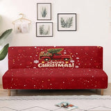 Christmas Truck Futon Slipcover Armless Futon Bed Sofa Cover Furniture Protector with Elastic Bottom, Soft and Washable Futon Covers for Sofa Bed