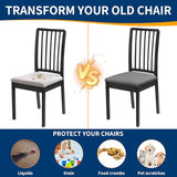 Waterproof Dining Chair Seat Covers Set of 6, Stretch Removable Dining Room Seat Covers for Dining Chairs, Kitchen, Hotel, Party