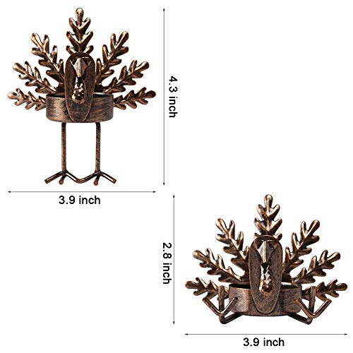 Metal Turkey Tea Light Candle Holders, Thanksgiving Candle Holder, Turkey Candle Holder, Metal Candle Holder, Thanksgiving Home Table Decoration (6)