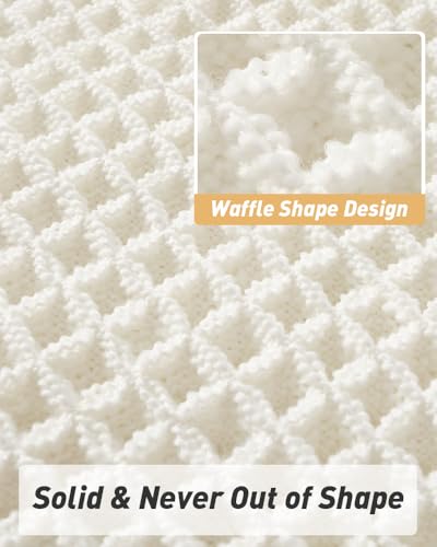 Upgraded Waffle Bath Mat Set of 2 Absorbent Non Slip Bathroom Mat 17" x 24"
