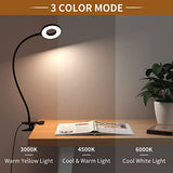 Desk Lamp, LED Reading Light with Clamp, 3 Color Modes & 10 Brightness Flexible Arm Book Light for Kids Reading Book in Bed at Night Clip on Table, Computer, Zoom Meetings - 27.6‘’ Black