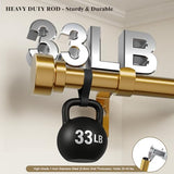 Oneach Heavy Duty Curtain Rods for Windows 72 to 144 Inch, 1 Inch Brass Gold Curtain Rod, Adjustable Length Rod with Metal Finials, Modern Decorative for Bedroom Kitchen Living Room