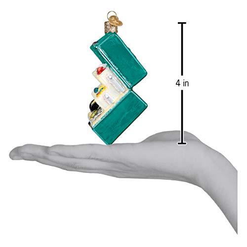 Old World Christmas Tackle Box Glass Blown Ornament for Christmas Tree, Handcrafted Holiday Decoration, Fisherman Collection