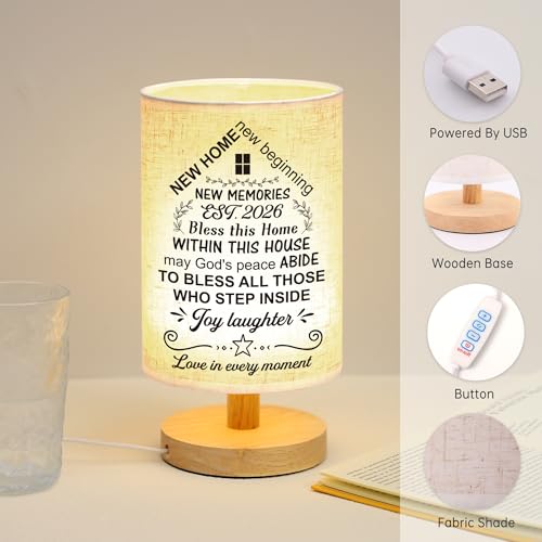 WSYEAR House Warming Gifts New House Decor, Table Lamp Best Housewarming Gifts 2026 New Home Gift Ideas Women Couple, New Home New Adventure New Memories
