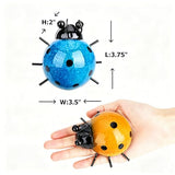 Metal Garden Wall Art Decorative Set of 4 Cute Ladybugs Outdoor Wall Sculptures