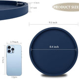 Silicone Bathroom Tray Coffee Table Decor Perfume Organizer, 10" Dark Blue