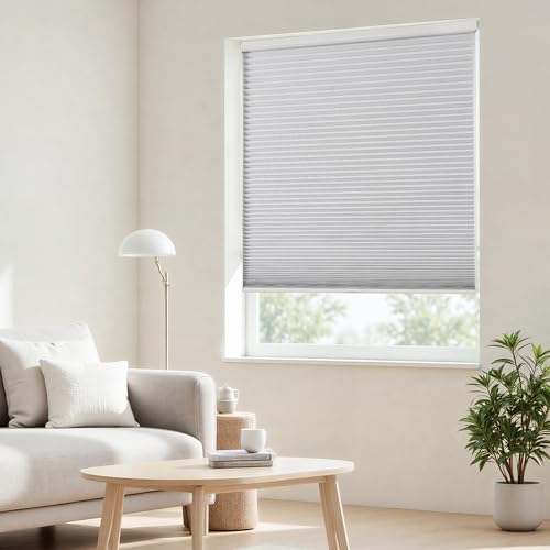 Joydeco Cellular Shades Cordless, 35 Inch Wide Blackout Cellular Blinds for Windows, Waterproof Honeycomb Blinds White Window Coverings for Bedroom, Living Room, Office, Kitchen (35" W x 64" H)