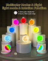 Sunrise Alarm Clock for Bedrooms - Auto-Rotating Moon Lamp with Wake-Up Light & Night Light, 10 Nature Sounds, Dual Alarms for Heavy Sleepers, 30/60/90 Timer & Snooze