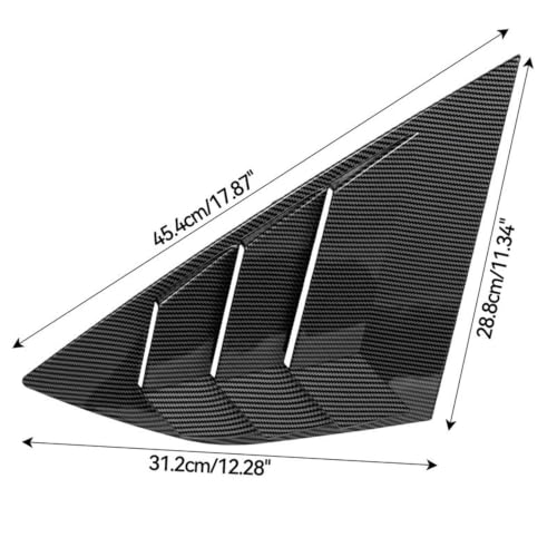 Fit for Ford Focus Rear Window Shutter Available 2012-2018 Hatchback Side Vents Shutter Cover Trim Exterior A Pair(Glossy Black B)