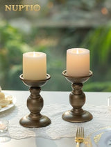 NUPTIO Bronze Candle Holder for Pillars: Candle Stand for 3 inches Candles