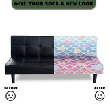 Xoenoiee Futon Slipcover Armless Futon Bed Sofa Cover Furniture Protector with Elastic Bottom, Soft and Washable Futon Covers for Sofa Bed, Mermaid Scale Starfish Shell Conch