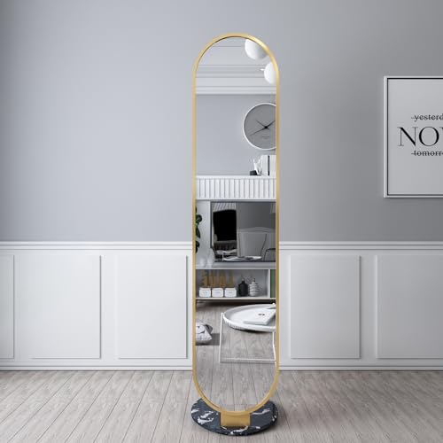 Full-Length Mirror Home Bedroom Dressing Mirror Full-Body Floor Mirror Hanging Hanger Combination Vertical Rotatable Fitting Mirror Full Length Floor Mirror (A)