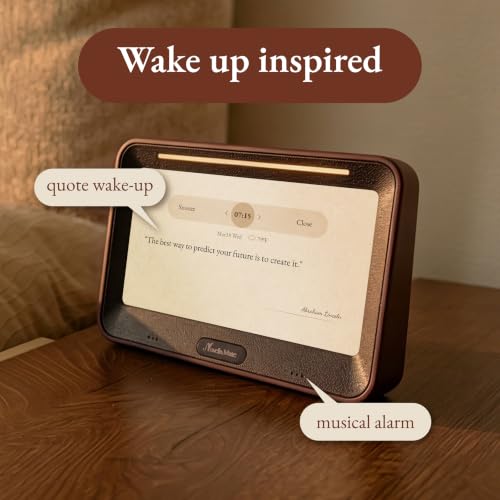 Literary Quote Clock with Time Quotes,Weather Quotes,Inspiration Quotes & Custom Quotes | Gentle Alarm & Night Mode | Personalized Gift for Writers and Book Lovers Essential