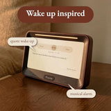 Literary Quote Clock with Time Quotes,Weather Quotes,Inspiration Quotes & Custom Quotes | Gentle Alarm & Night Mode | Personalized Gift for Writers and Book Lovers Essential
