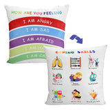B BBPM Classroom Must Haves Throw Pillow Covers Set of 2 - Calming Corner School Counselor Office Mental Health Pillow Decor Calm Down Corner Items for Home Kids Dutch Velvet 18x18 Inch