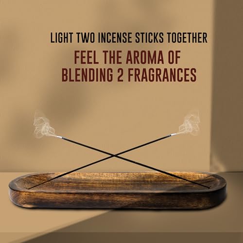 raajsee Wooden Brown Incense Holder -Incense Burner Holder –Ash Catcher - Incense Stick Holder - Meditation & Yoga - Great Gift for Any Occasion Size 11x4 inch