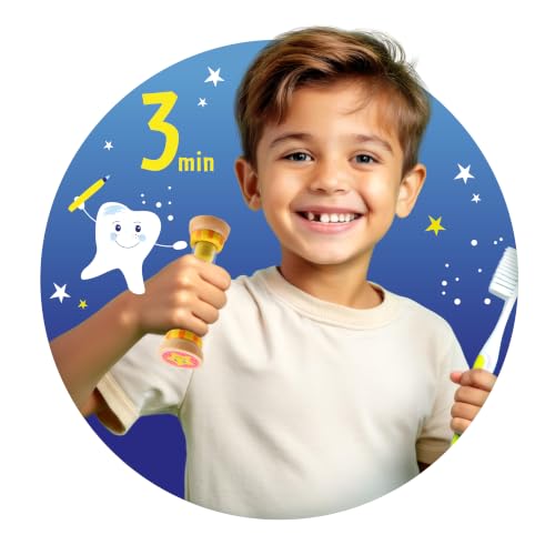 TRENDHAUS Zahnfee Mia 964595 Toothbrush Clock with 3 Minute Timer, Wooden and Acrylic Glass with Coloured Sand, Random Colour