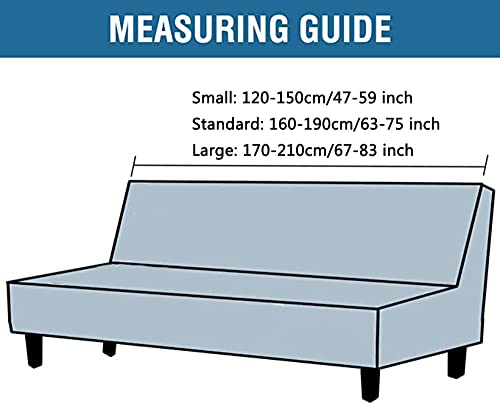 YOPOIY Printed Futon Cover Elastic Feature Rich Textured Futon Slipcover Washable Armless Sofa Cover for Living Room Bedroom Furniture -31-170-210cm