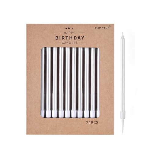 PHD CAKE Pearl White Long Thin Birthday Candles, Cake Candles, Birthday Parties, Wedding Decorations, Party Candles