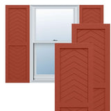 18"W x 49"H True Fit PVC Two Panel Chevron Modern Style Fixed Mount Shutters, Colorful Leaves (Per Pair - Hardware Not Included)