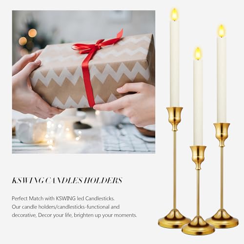 Candlestick Holders 6 PCS Metal Taper Candle Holders, KSWING Gold Candle Stick Holders Set, Perfect for Table Centerpiece Mantel Party Wedding Christmas Home Decor, Set of 6