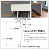 Valance Clips 6pcs 3-1/4'' Window Blinds Hidden Clip Clear Plastic for Horizontal Blinds Valance Retainer Holder
