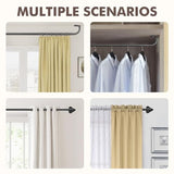 Curtain Rods, No Rust Adjustable Blackout Drapery Rods, 5/8 Inch Diameter Wrap Around Curtain Pole for Windows, Ideal for Bedroom, Outdoor (28-48 Inch, 2 Pack, Black)