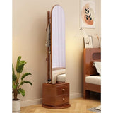 Full Body Mirror, Full-Length Mirror, Full-Length Mirror, Floor-to-Ceiling Mirror, All Solid Wood, Simple, rotatable, Drawer, Clothes Hanger, Coat Rack for Home Bedroom,Bedroom Furniture