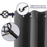 Sharpliving Black Curtain Rod for Living Room 48 to 84 Inch Long, 1 Pack 3/4 Inch Diameter Single Adjustable Bedroom Window Curtain Rod with Brackets, Decorative Curtains Rods with Spiral Finials