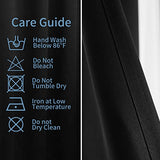 Pickluc Grommet Blackout Curtain for Bedroom, Light Blocking Drapes, Thermal Insulated, Noise Reduction, 42 Inches Wide x 63 Inches Long, Black, 2 Panels