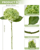 DuHouse 3Pcs Large Hydrangea Artificial Flowers,20 inch Latex Real Touch Hydrangeas Lifelike Hydrangea Flower for Home Wedding Bouquets Centerpieces Party Living Room Decoration(Green)