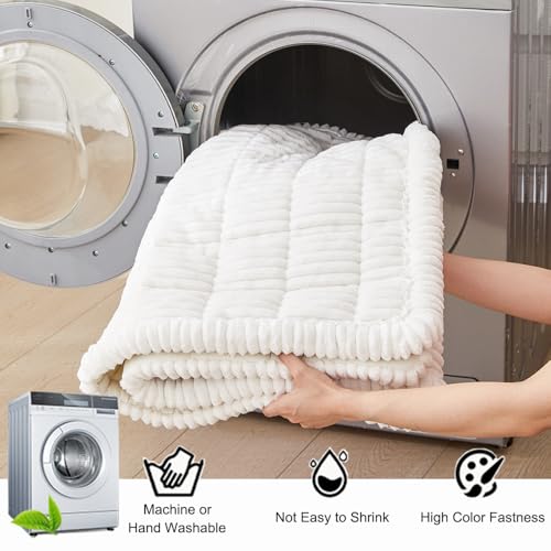 Awjcsv Couch Cover for Dogs Washable, Fuzzy Pet Couch Covers for 3 Cushion Sofa Pet Friendly, Non Slip Sofa Cover (White, 27.6" X 70.9"/70 X 180cm)
