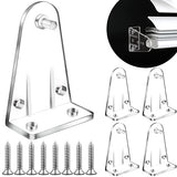 2 Inch 4pcs Blinds Hold Down Brackets, Clear Plastic Door Blinds Bottom Bracket, Blind Bottom Rail Hold Clips for Horizontal Blinds Shades Windows Doors