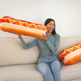 Much Comfort 30" 3D Supreme Hot Dog Throw Pillow - Made with Super Soft & Ultra Premium Fabric - Cute, Comfortable, Plush, Stuffed Body Cushion for Home Decor - Best Funny Gift for Meat Lovers - Large