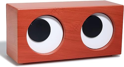 Desktop Big Eyes Clock Rotating Eyes Clock Creative Funny Kids Clock Perfect Clock Gift for Kids Mother Father Valentine Christmas (Brown)