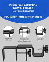 Over-Blinds Curtain Rod Brackets for Outside-Mounted Blinds, Blinds Curtain Rod Brackets for 1.3–2” Rectangular Headrails, Tool-Free No-Drill Installation for Apartments, Rentals Set of 2 (Black)