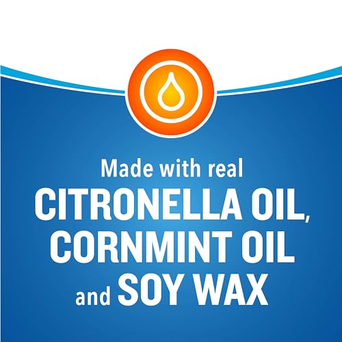 Cutter Candle, Outdoor Soy Wax Candle Made with Real Citronella Oil and Cornmint Oil Reduces The Presence of Mosquitoes with A Light, Fragrant Citronella and Mint Scent, 11 Ounces