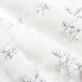 Christmas Tree Skirts 24 Inches Mini Plush Tree Skirt Silver Snowflakes Tree Mats for Winter Holiday Xmas Party Decorations